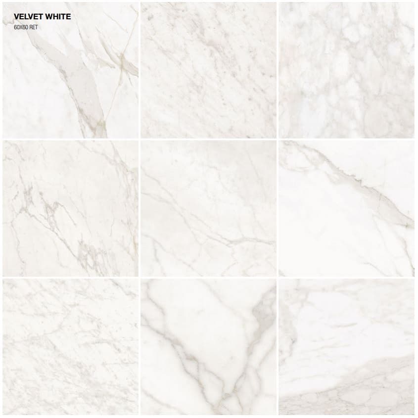 Velvet White 60x60 rett - afbeelding 2