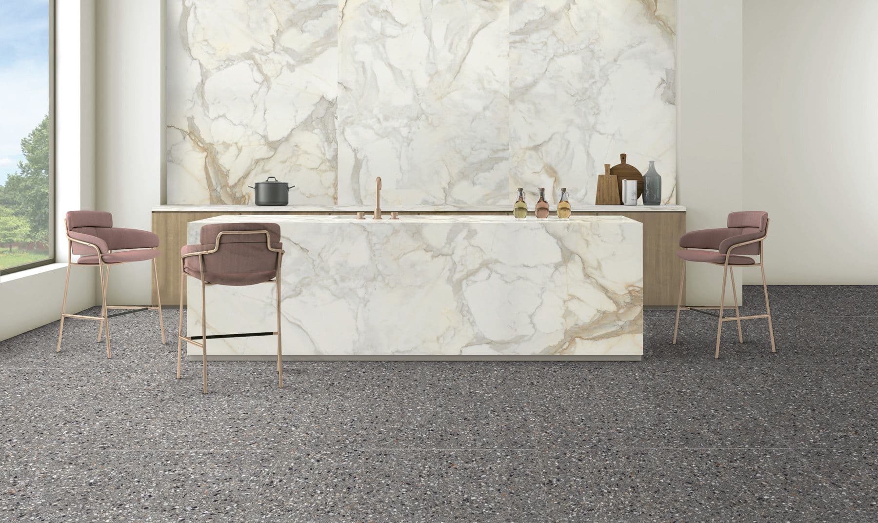 Medley terrazzo Antracite 120x120 rett - afbeelding 2