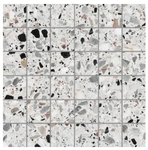 Medley terrazzo White mozaiek 5x5 op net van 30x30