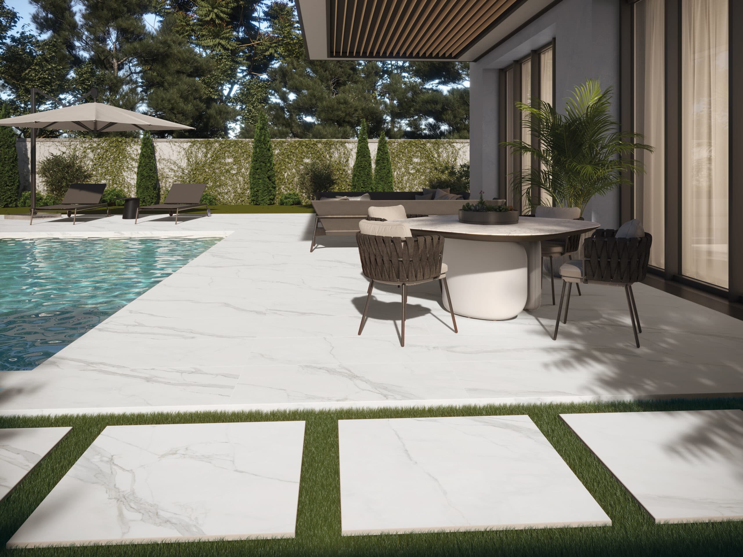 Terrastegel Caesar White 90x90 rett 20mm - afbeelding 2