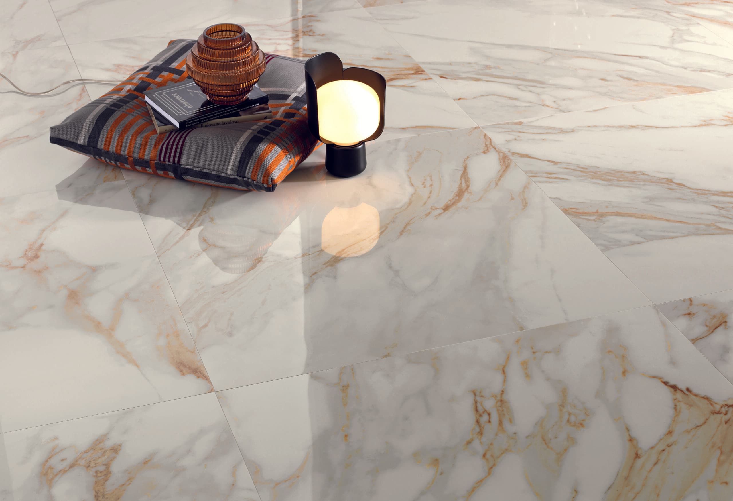 Roma Stone Calacatta Oro zijde glans 80x80 rett - afbeelding 2