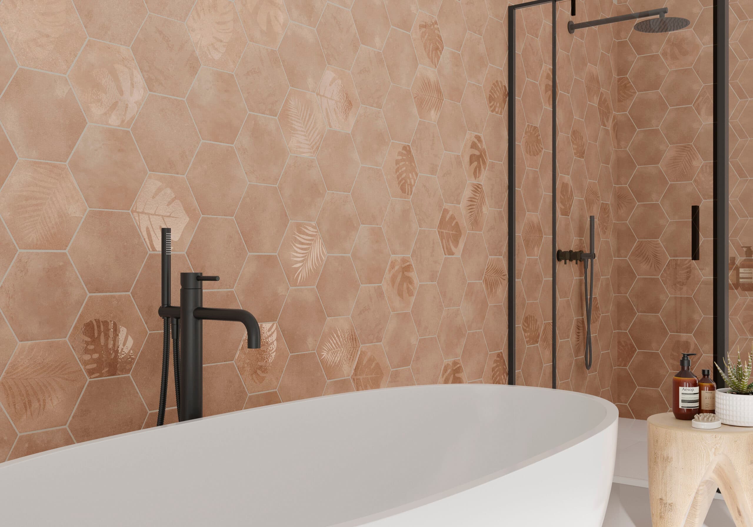 Beton Cire Bercy Terra hexagon decor 20x24 - afbeelding 2