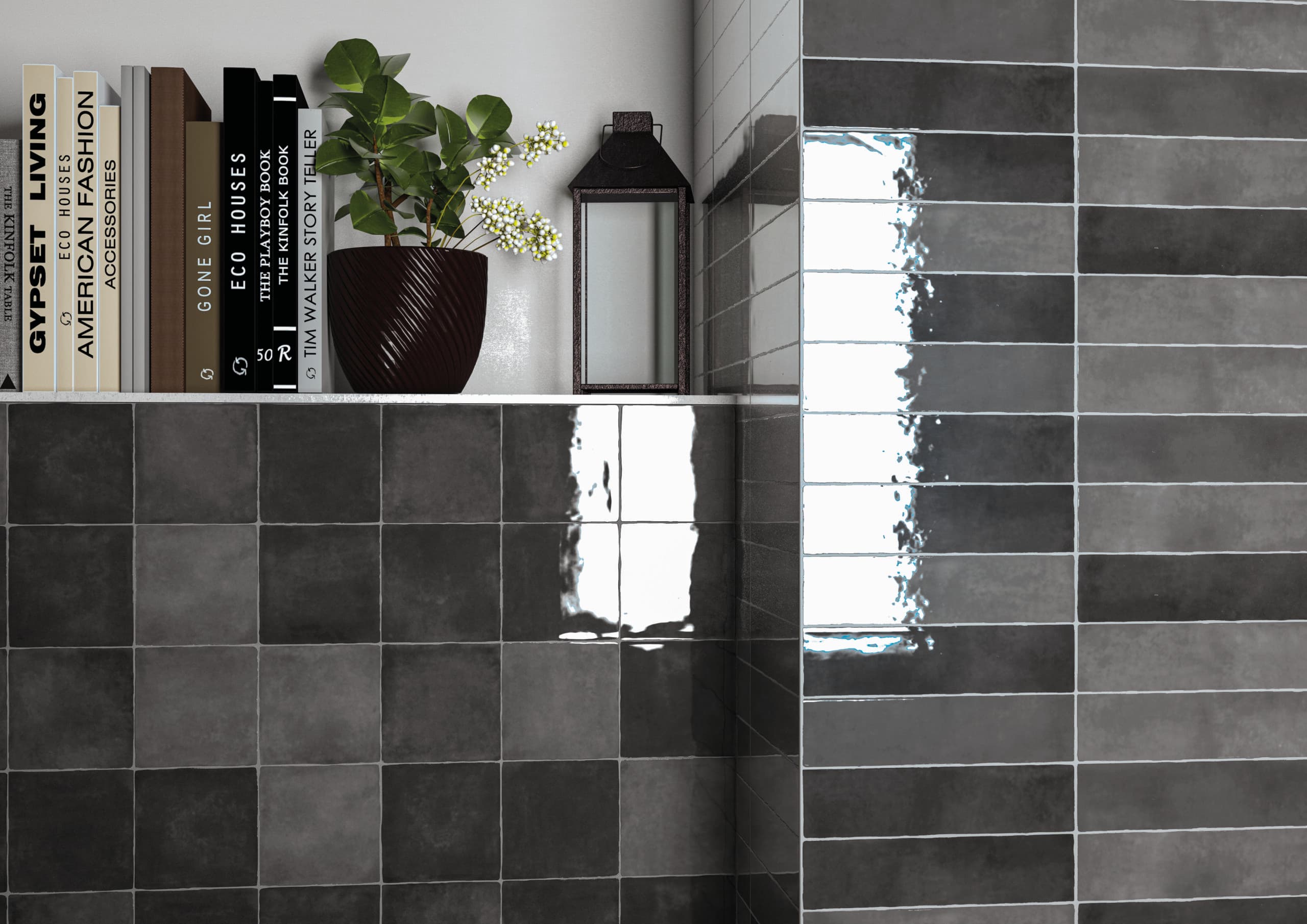 Moos Anthracite handvorm 6,5x26 glans - afbeelding 2