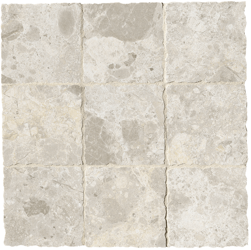 Nativa White macro mosaico zijde glans anticato 10x10 op net