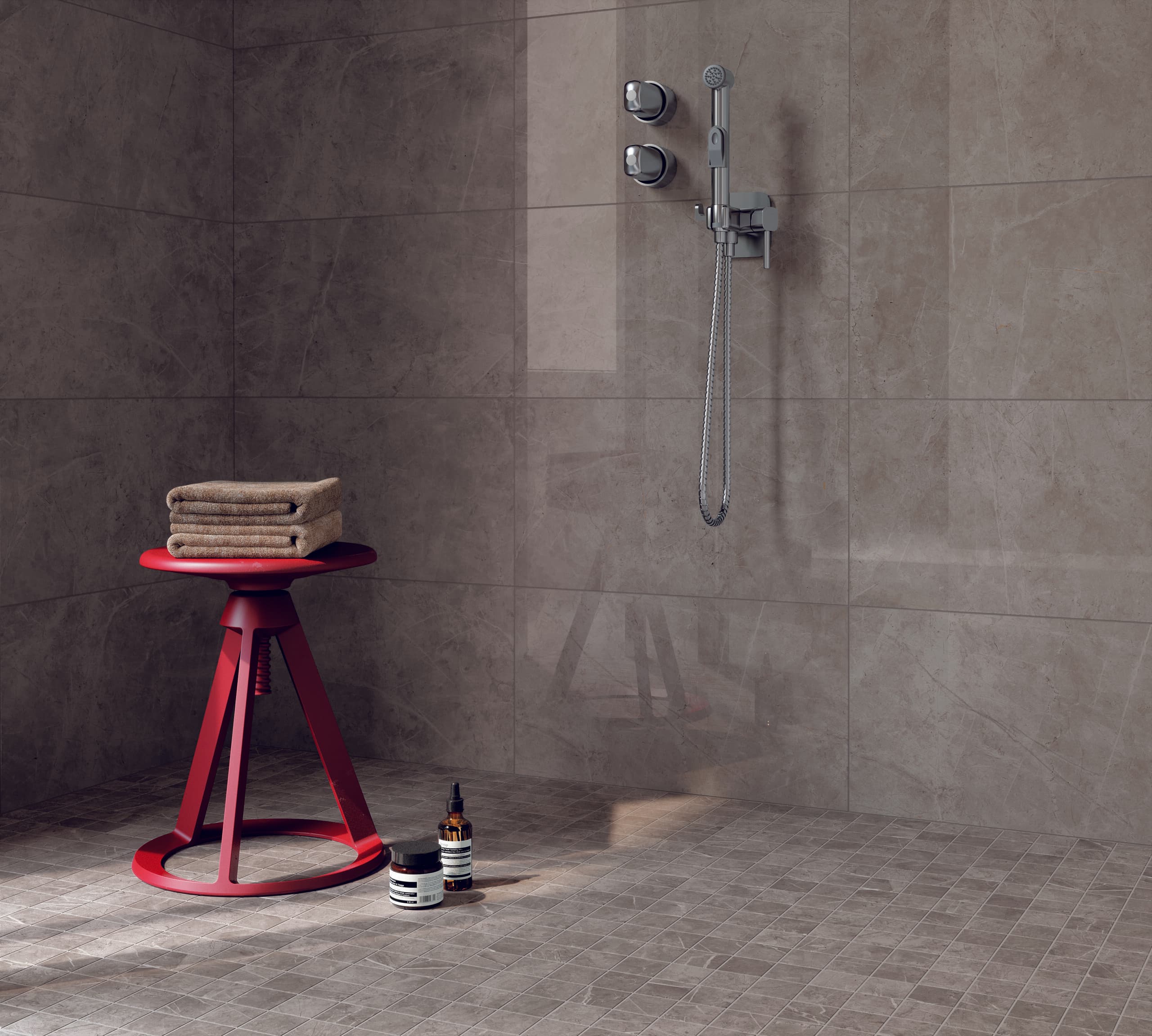 Exigo Jolie Grey mat mozaiek 5x5 op net van 30x30 - afbeelding 2