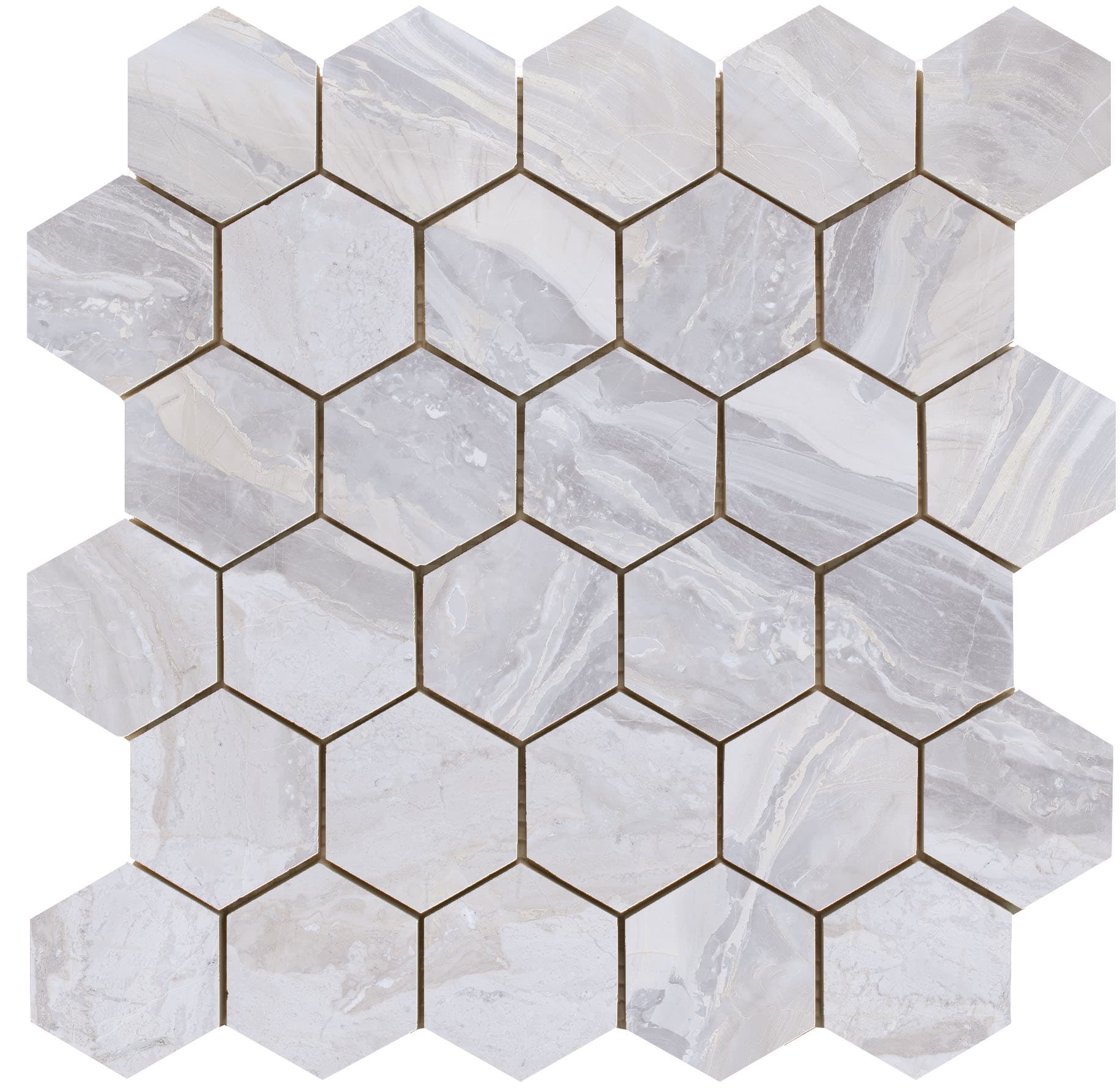 Luxury hexagon mozaiek White gepolijst 26,3x27,4
