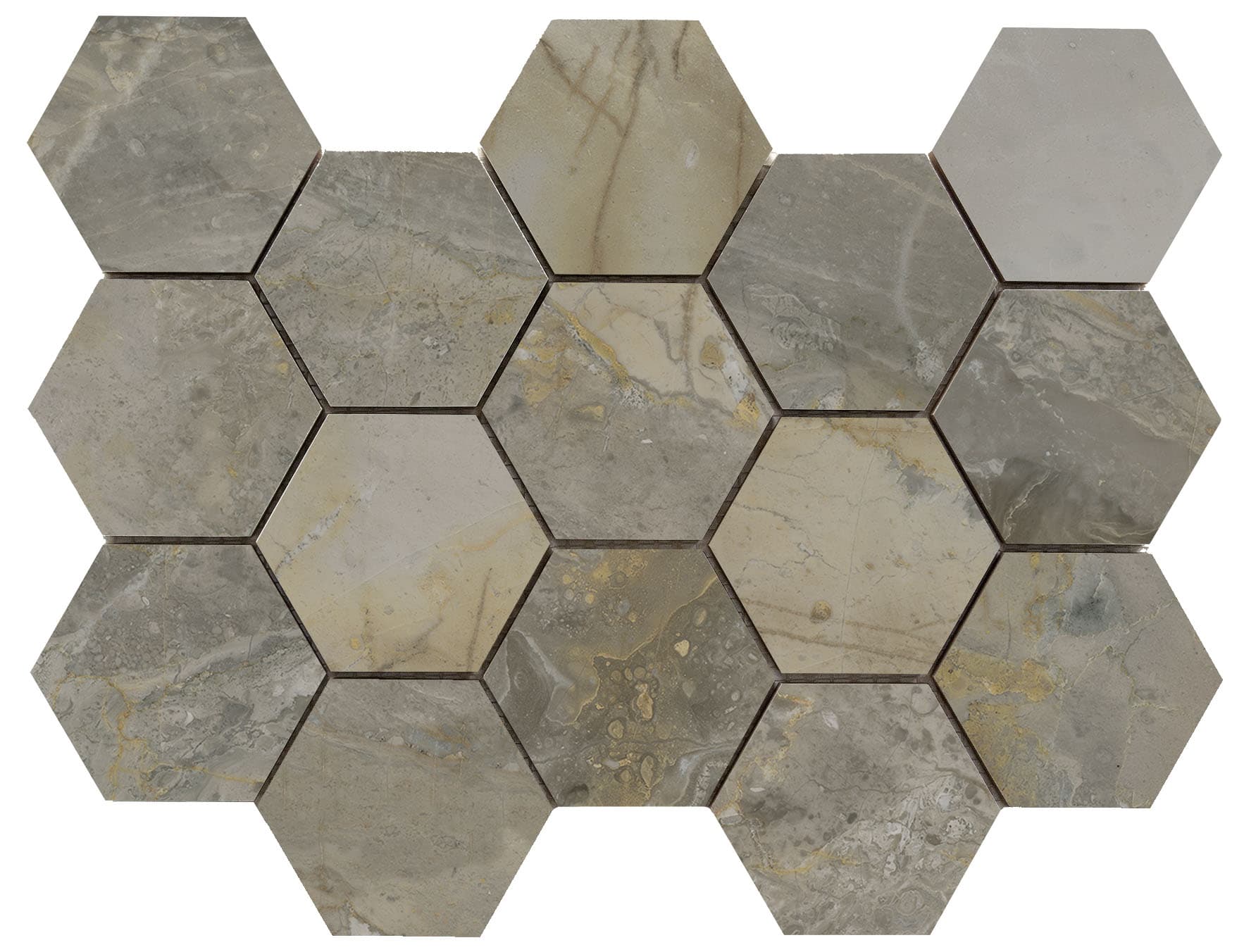 Luxury hexagon mozaiek Ample Nature gepolijst 32,5x22,5 - afbeelding 2