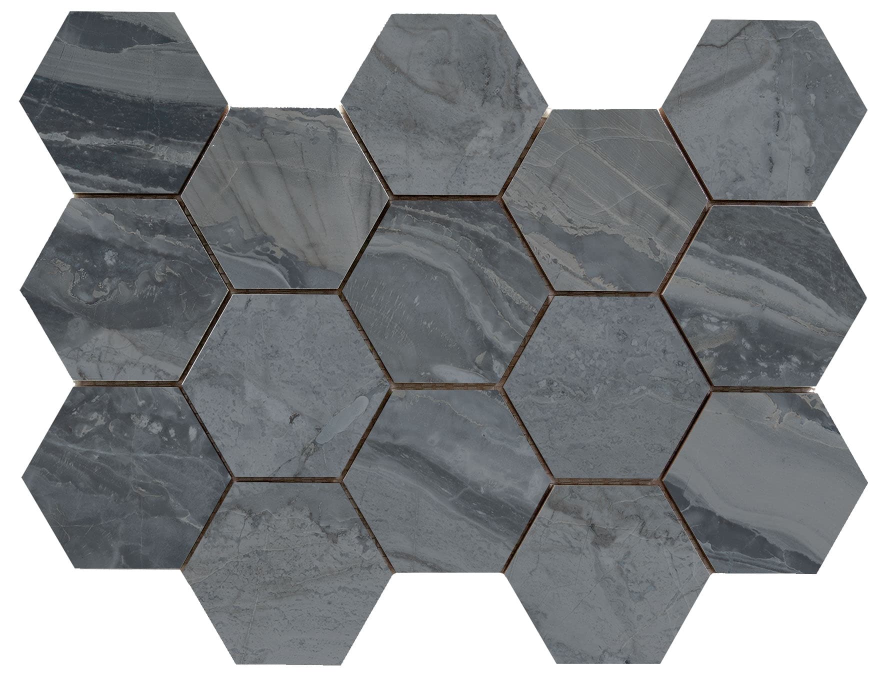 Luxury hexagon mozaiek Ample Dark gepolijst 32,5x22,5