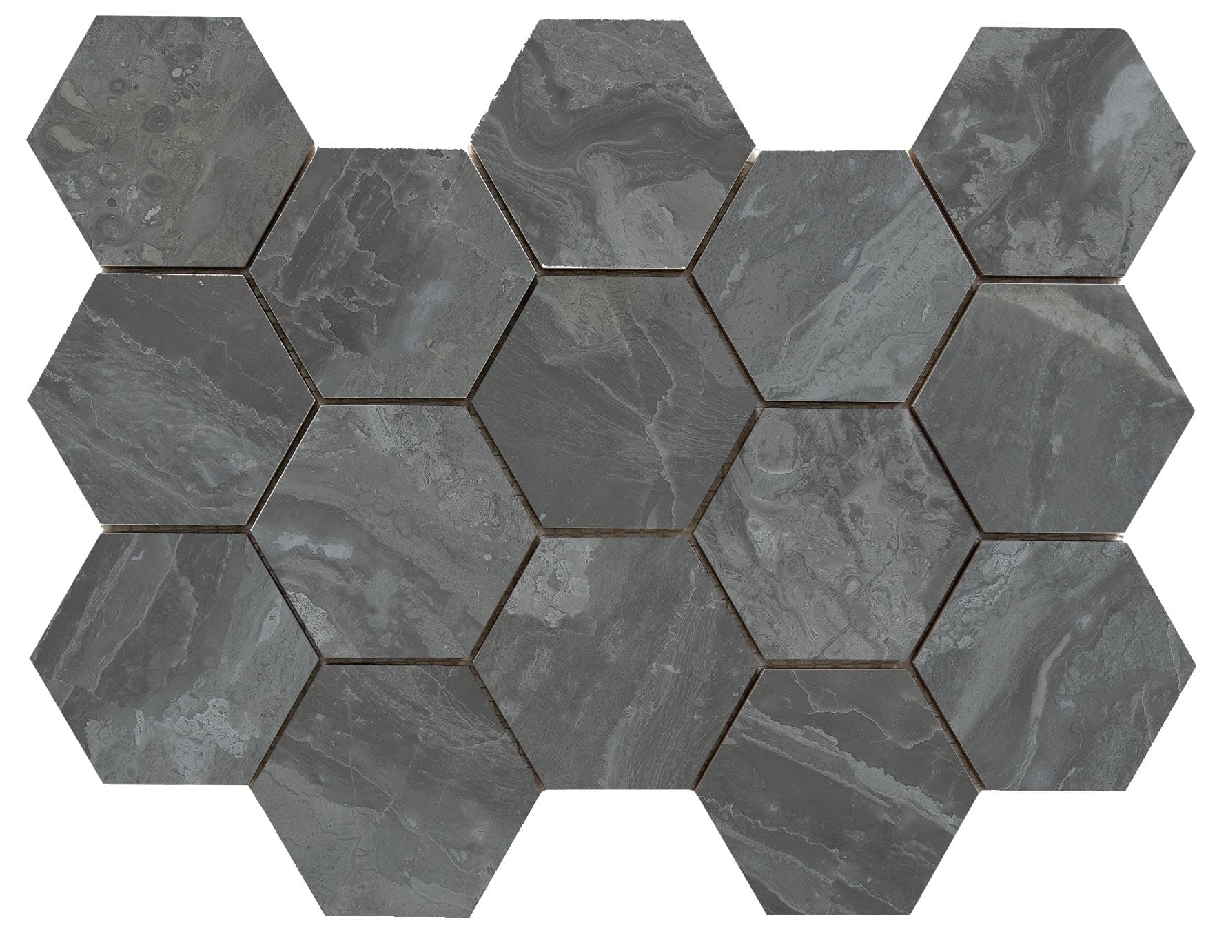 Luxury hexagon mozaiek Ample Dark gepolijst 32,5x22,5 - afbeelding 2