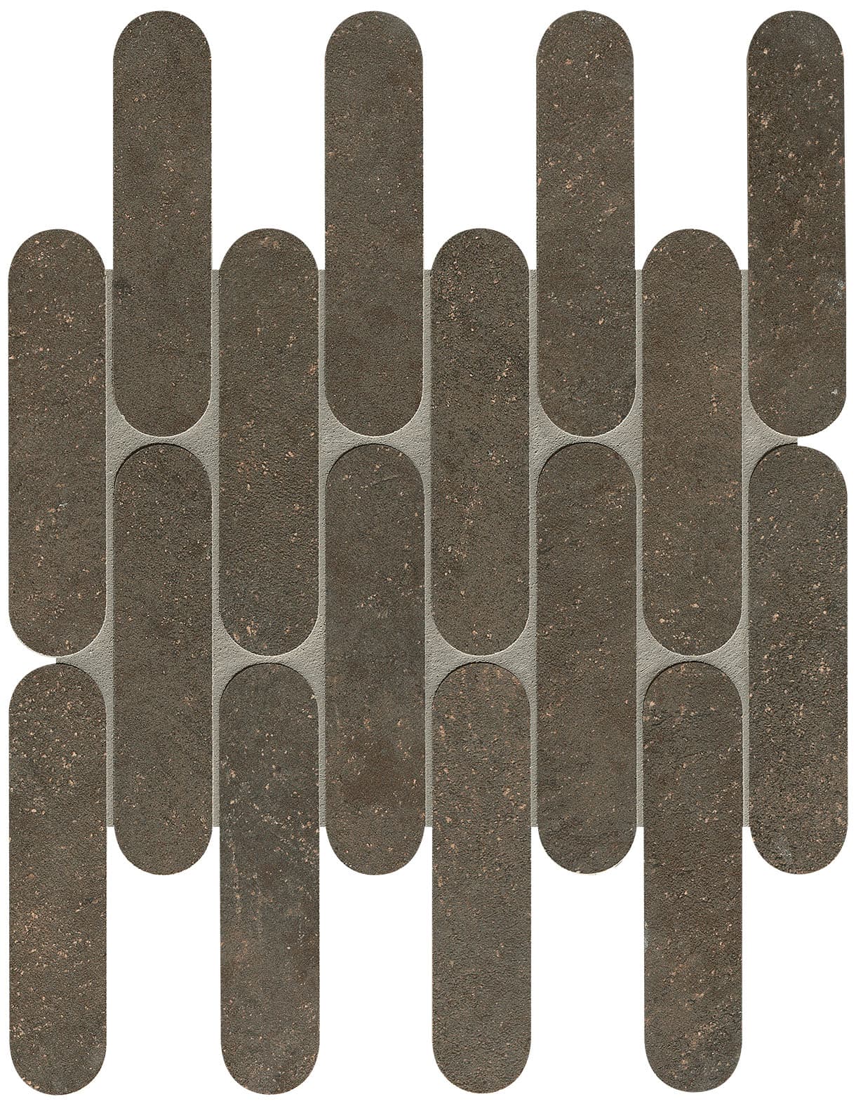 Nobu Cocoa curve mosaico 3,5x14,5 op net van 29x29,5