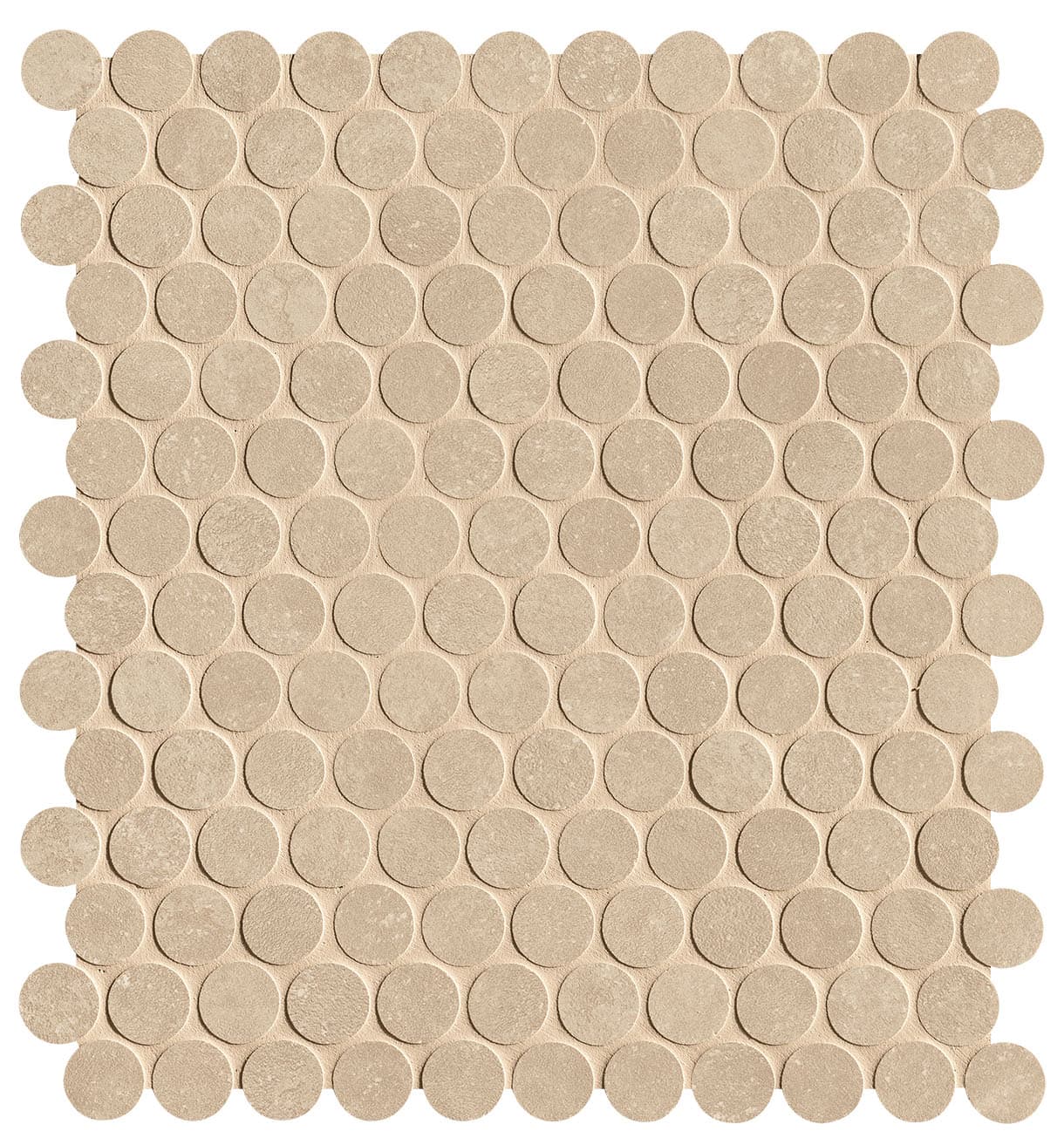 Nobu Beige round mosaico 2,2cm rond op net van 29x32,5
