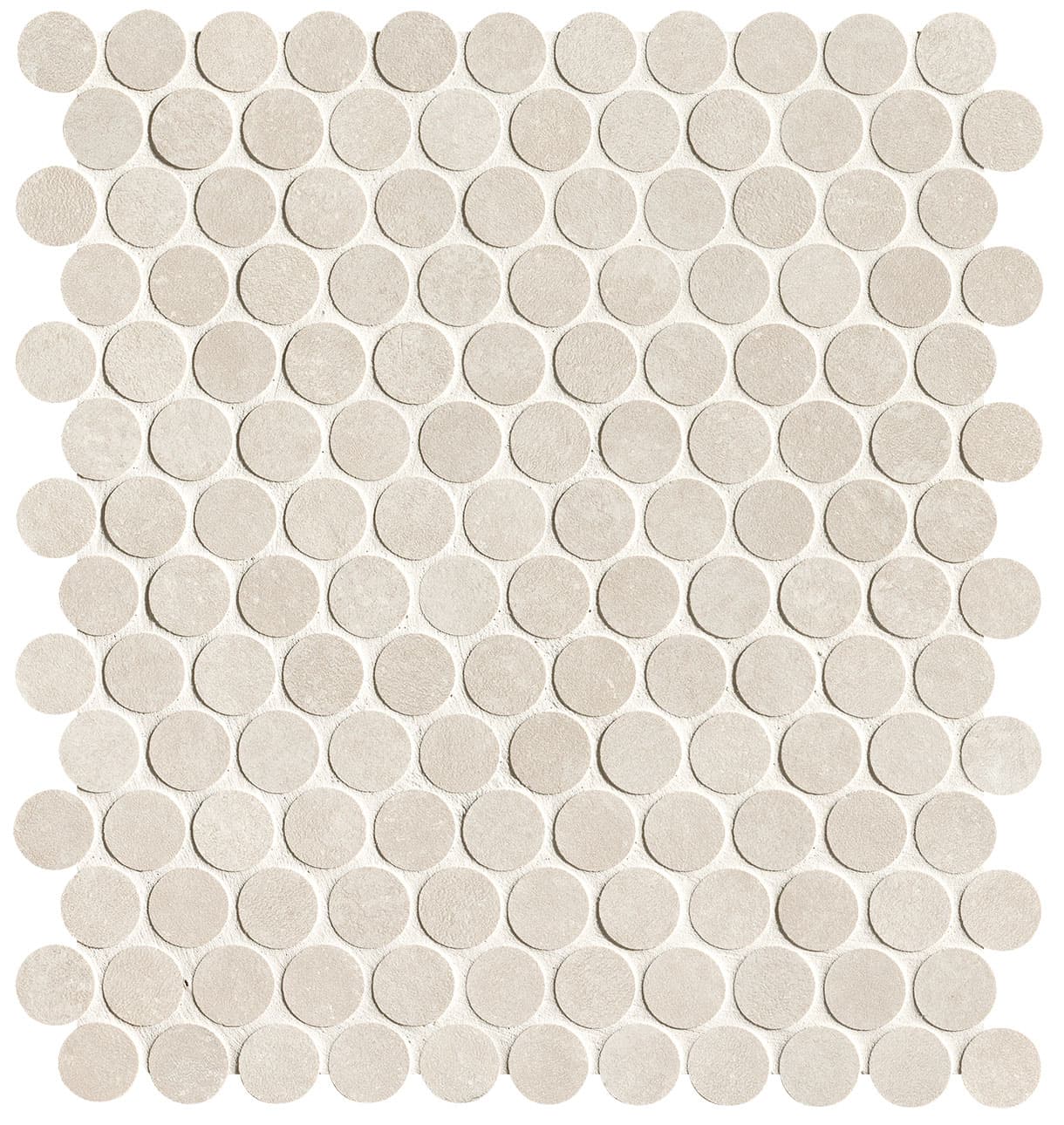 Nobu White round mosaico 2,2cm rond op net van 29x32,5