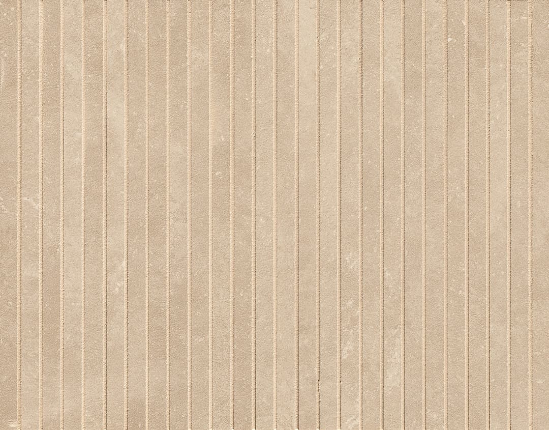 Nobu Beige tratti mosaico 1x24 rond op net van 24x30,5