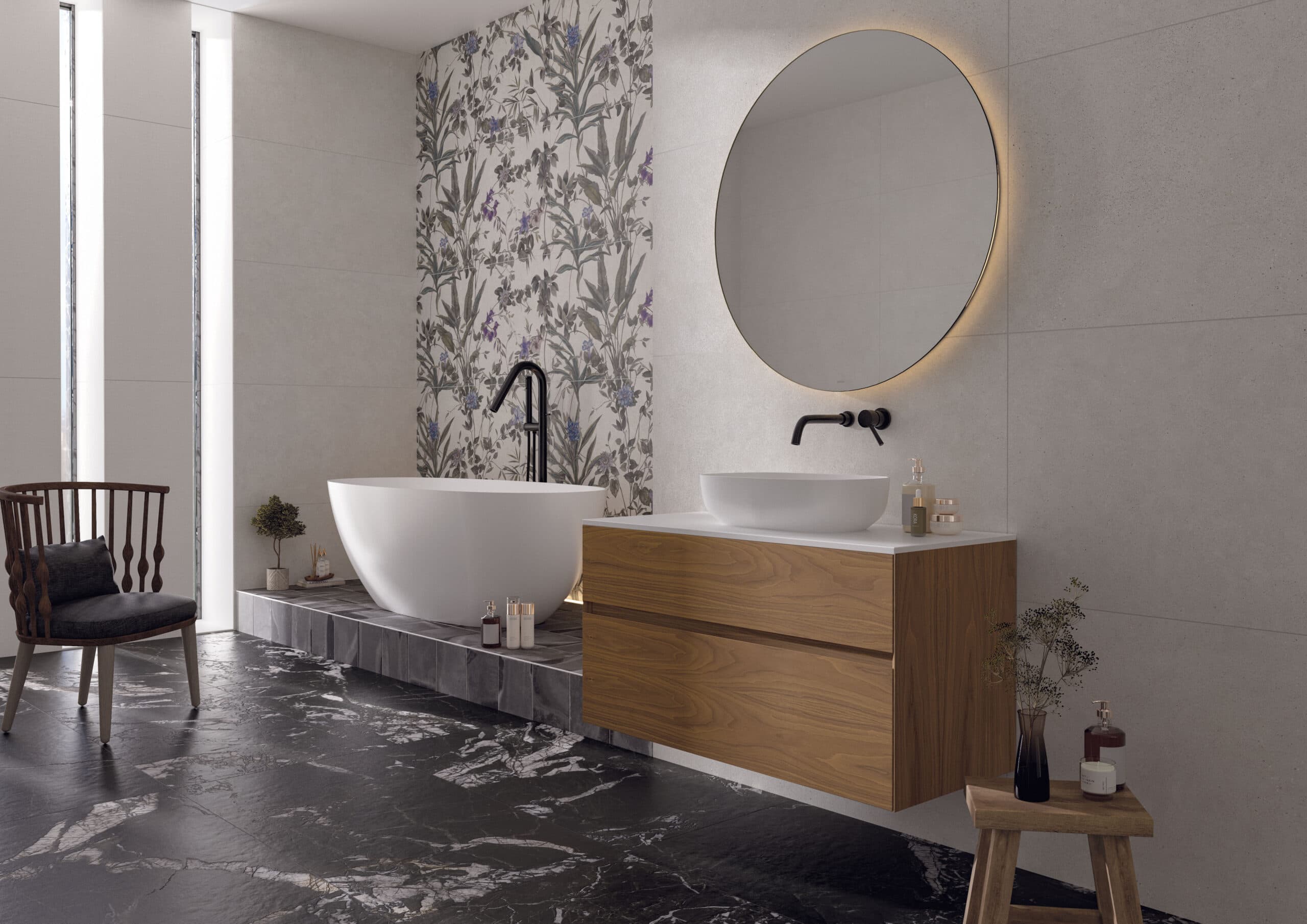 Borneo White Peek decor wandtegel 60x120 rett - afbeelding 2